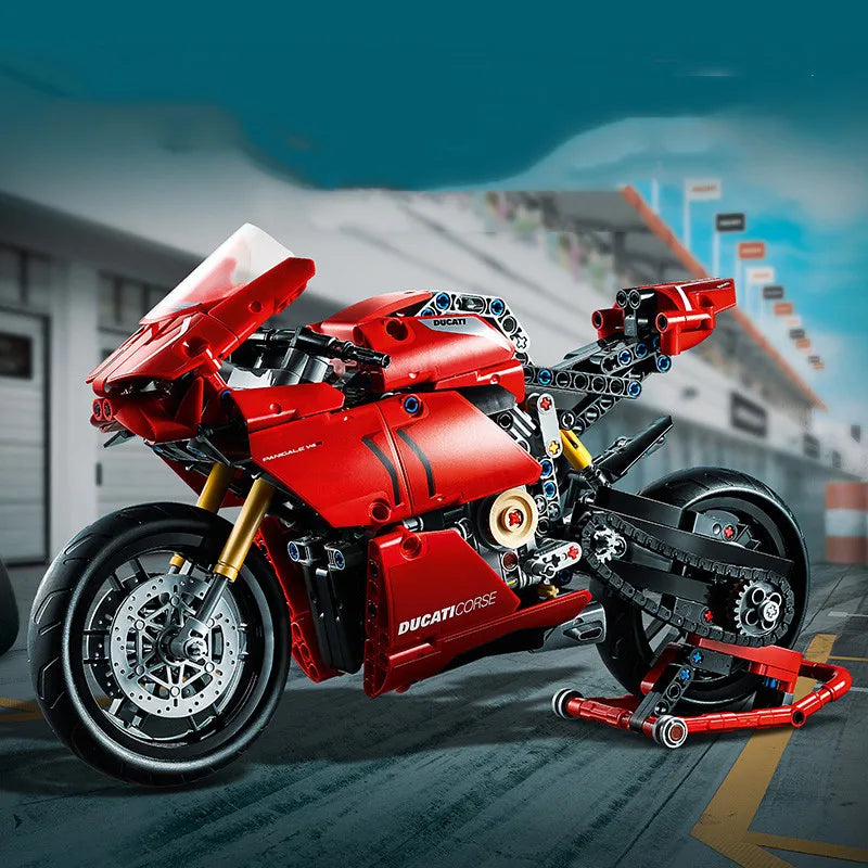 Constrói uma Moto Ducati MOC - Blocos de Construção, Montagem Difícil, Desafio de Montagem Constrói uma Moto Ducati MOC - Blocos de Construção, Montagem Difícil, Desafio de Montagem